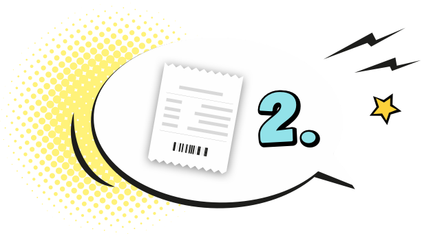 Foto des Kassenbons und der Aktionspackung hier auf der Website
