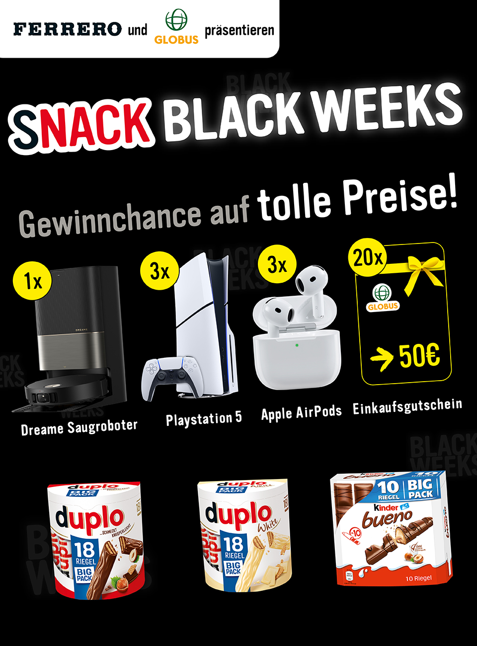Ferrero Gewinnspiel mit Globus